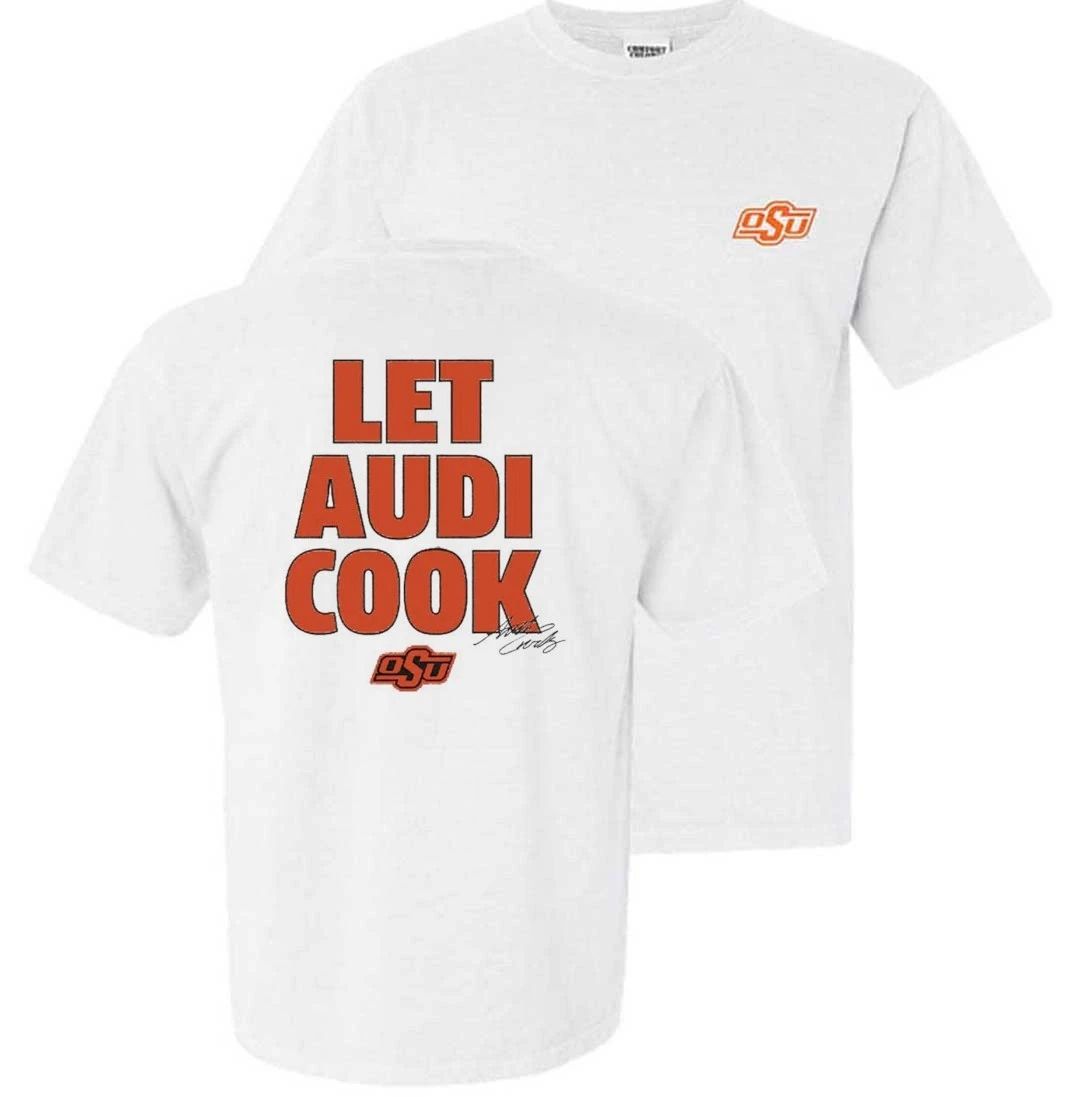 OSU Cowgirls Audi Crooks let Audi cook front and back shirt