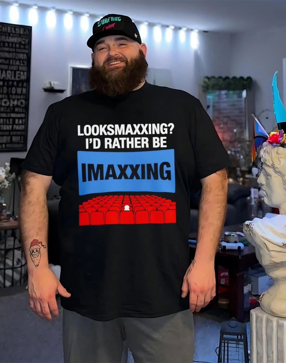 Looksmaxxing I’d Rather Be Movie Maxxing in 1.431 Aspect Ratio shirt