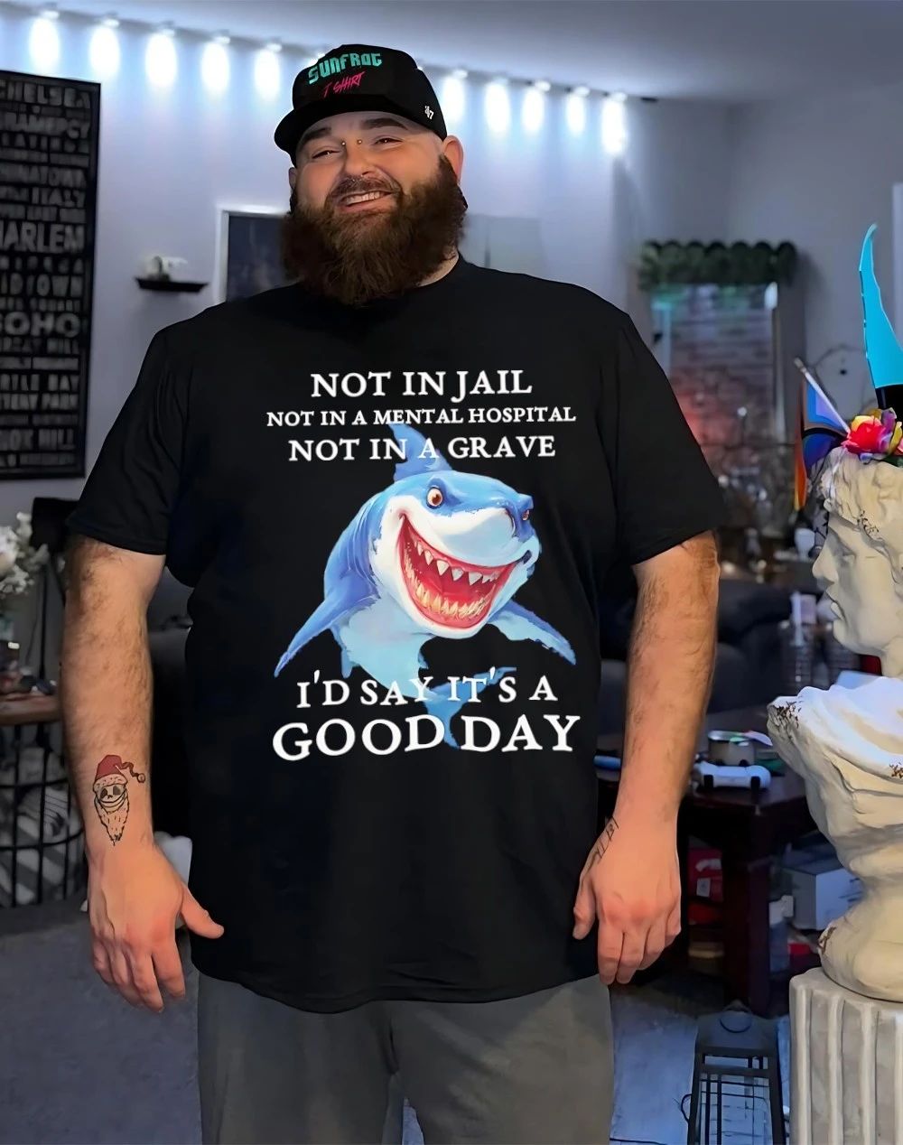 Shark not in jail not in a grave I’d say it’s a good day shirt