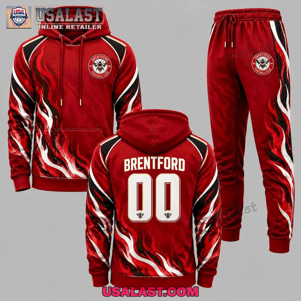 Brentford FC Personalized Tracksuit Hoodie And Jogger Pant Set