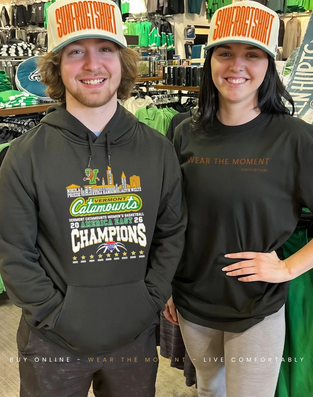 Vermont Catamounts 2026 America East Champions city skyline shirt