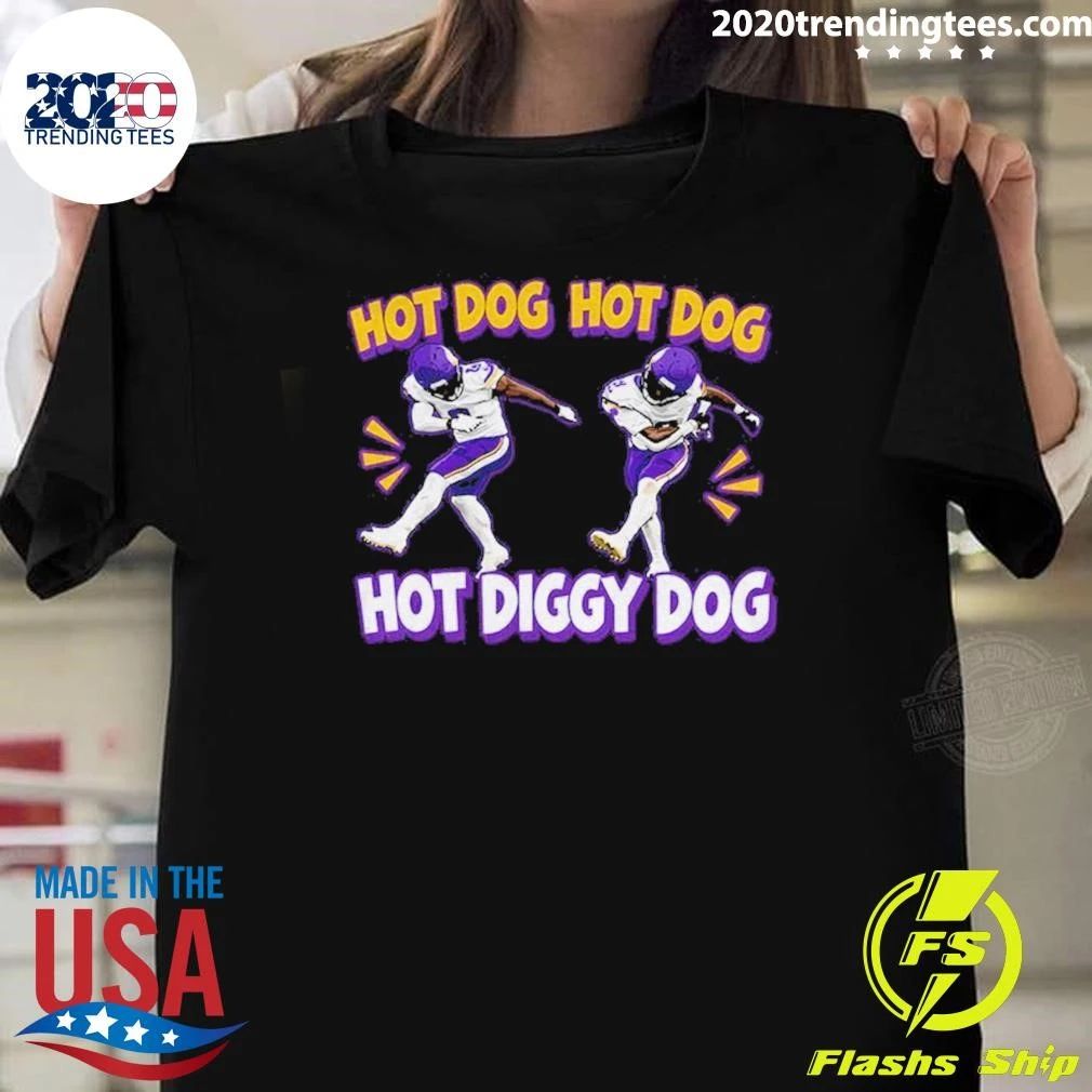 Minnesota Vikings Hot Dog Hot Dog Hot Diggity Dog Shirt
