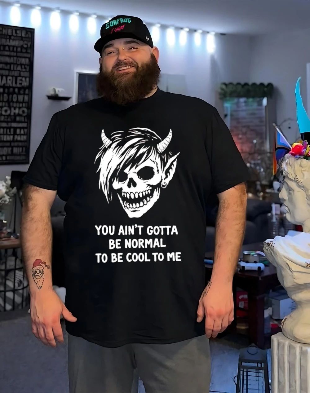 Devil skull you ain’t gotta be normal to be cool to me shirt