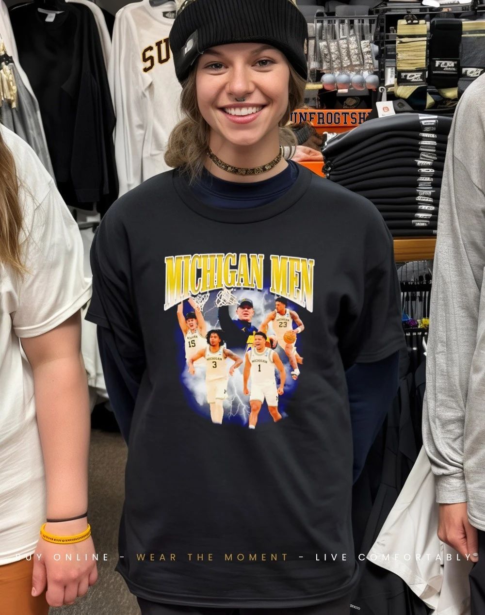 Michigan Men’s Basketball 2026 player collage shirt