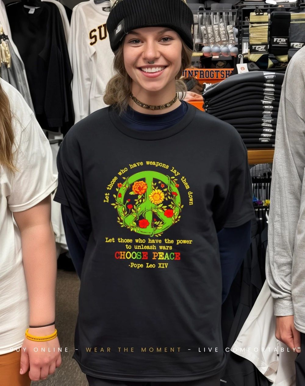 Let those who have weapons lay them down choose peace Pope Leo XIV shirt