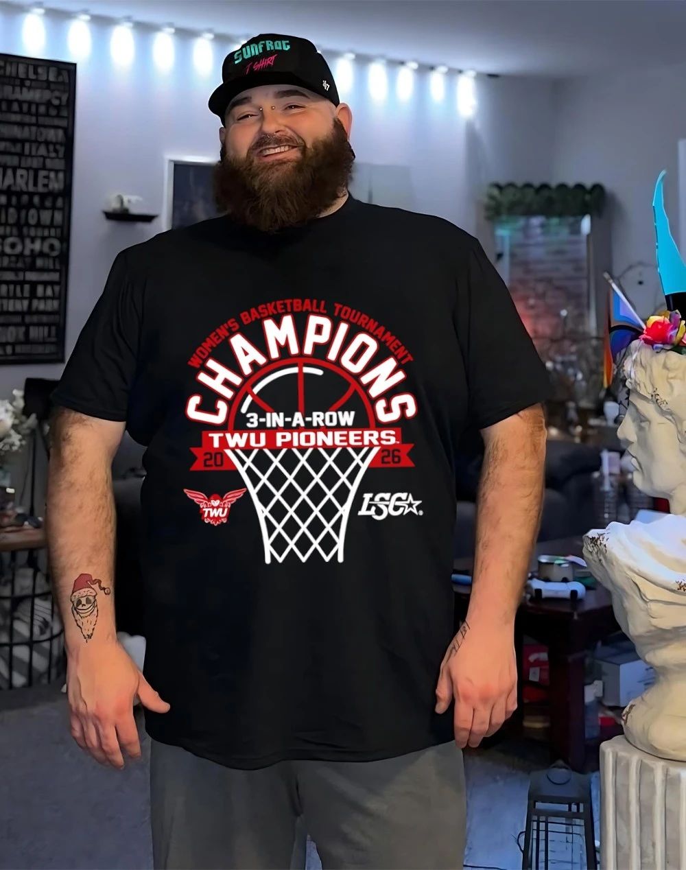 Texas Woman’s Women’s Basketball 2026 3-In-A-Row LSC Tournament Champions shirt