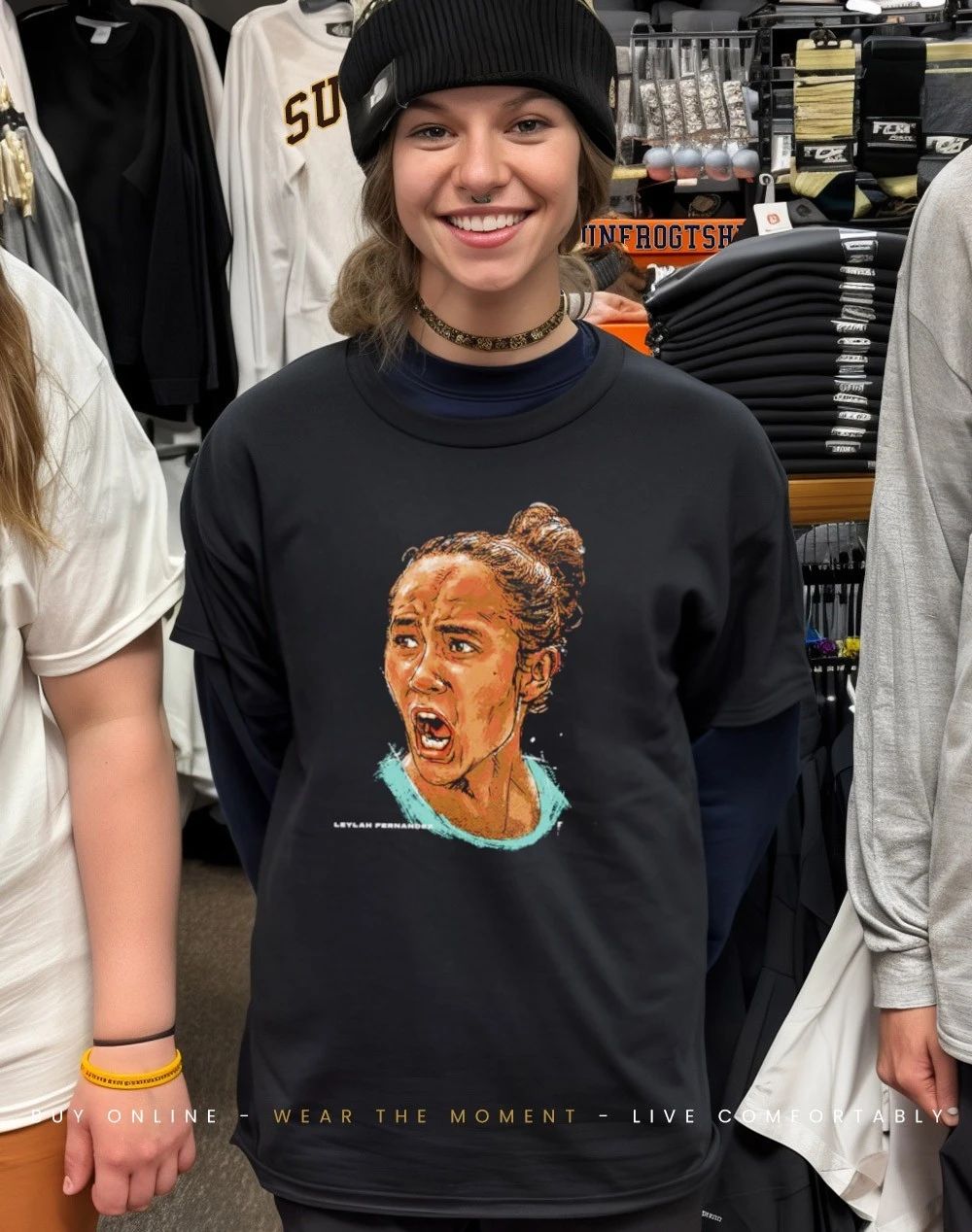 Leylah Fernandez Tennis player Portrait graphic shirt