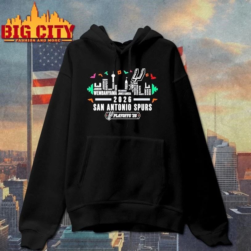 San Antonio Spurs Basketball 2026 Team Roster City Skyline Shirt