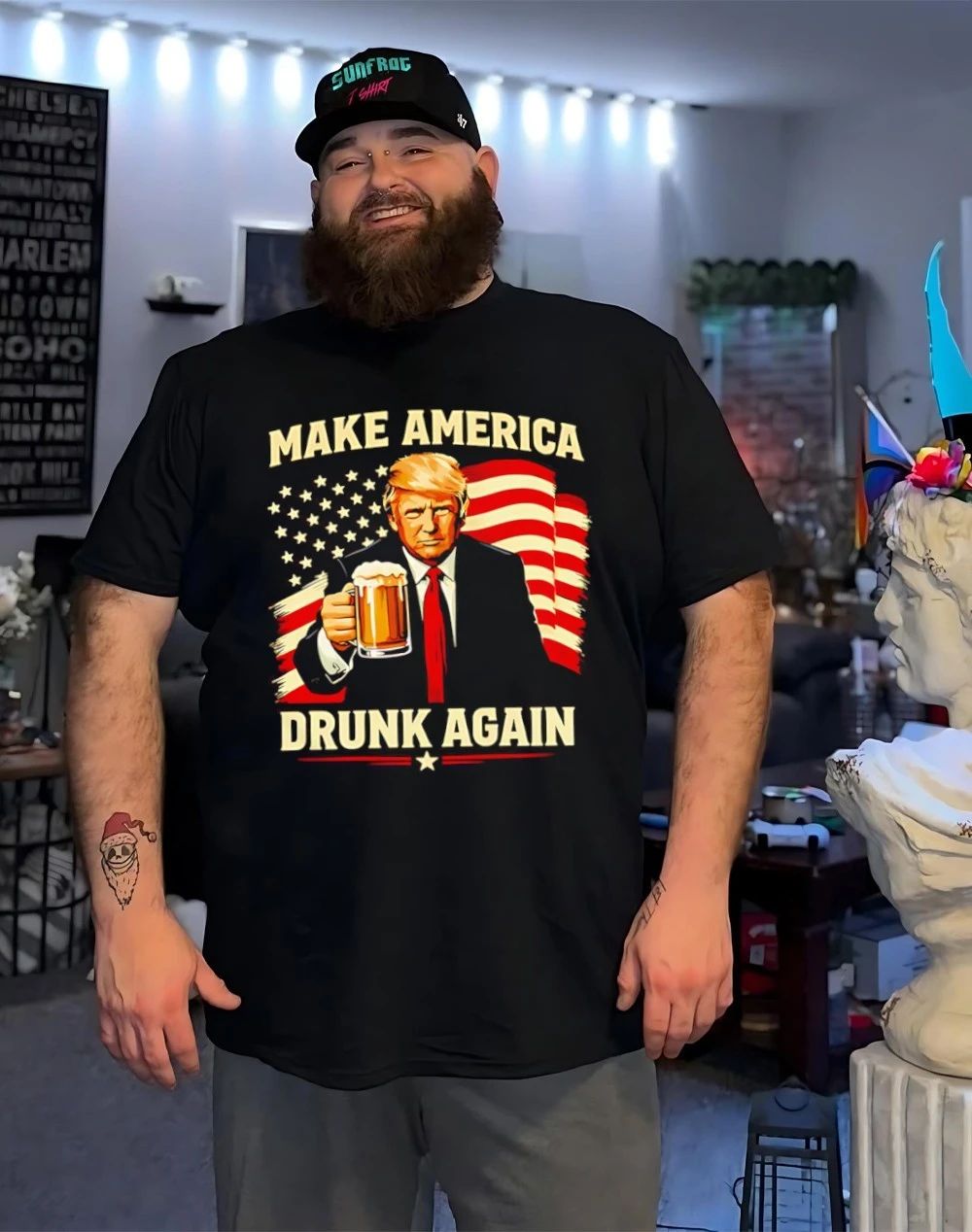 Make America Drunk Again Funny Trump Patriotic Graphic shirt