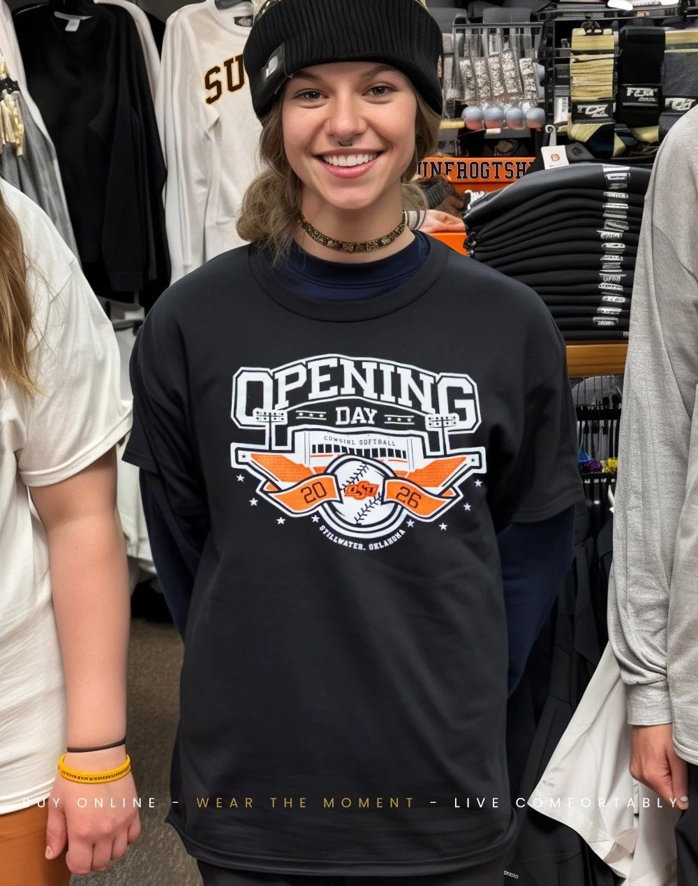 OSU Cowgirls Softball 2026 Opening Day front and back shirt