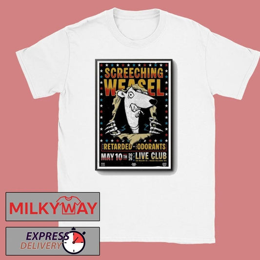 May 10 2026 Tour SCREECHING WEASEL Milan, Italy Poster shirt