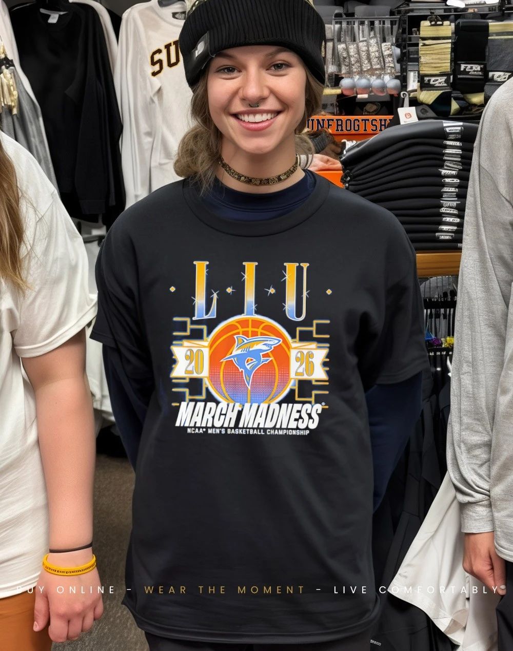 Long Island Sharks MBB 2026 March Madness logo shirt