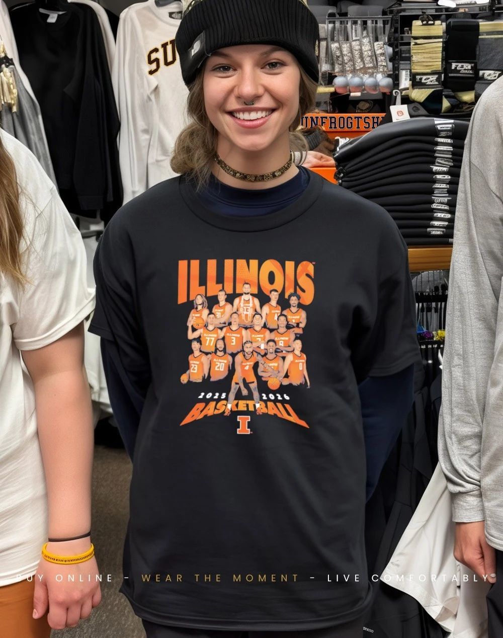 Illinois Basketball 2025-26 team collage shirt