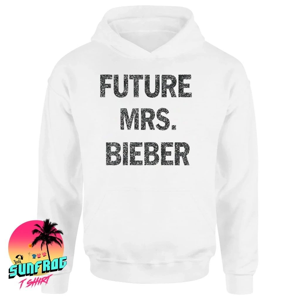 Hailey Bieber wearing Mrs. Bieber shows support for Justin’s Coachella 2026 shirt