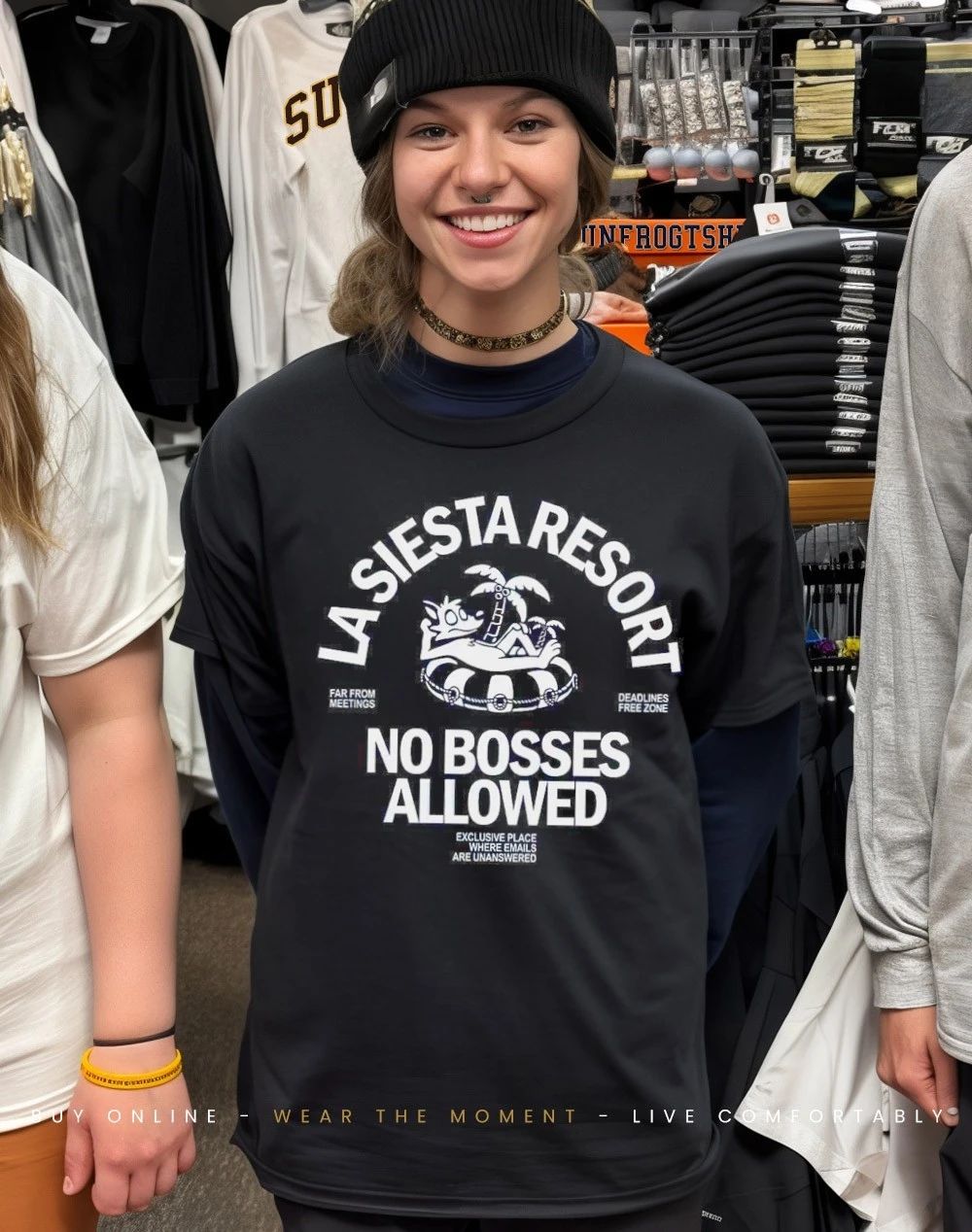 La siesta resort no bosses allowed far from meetings deadlines free zone shirt