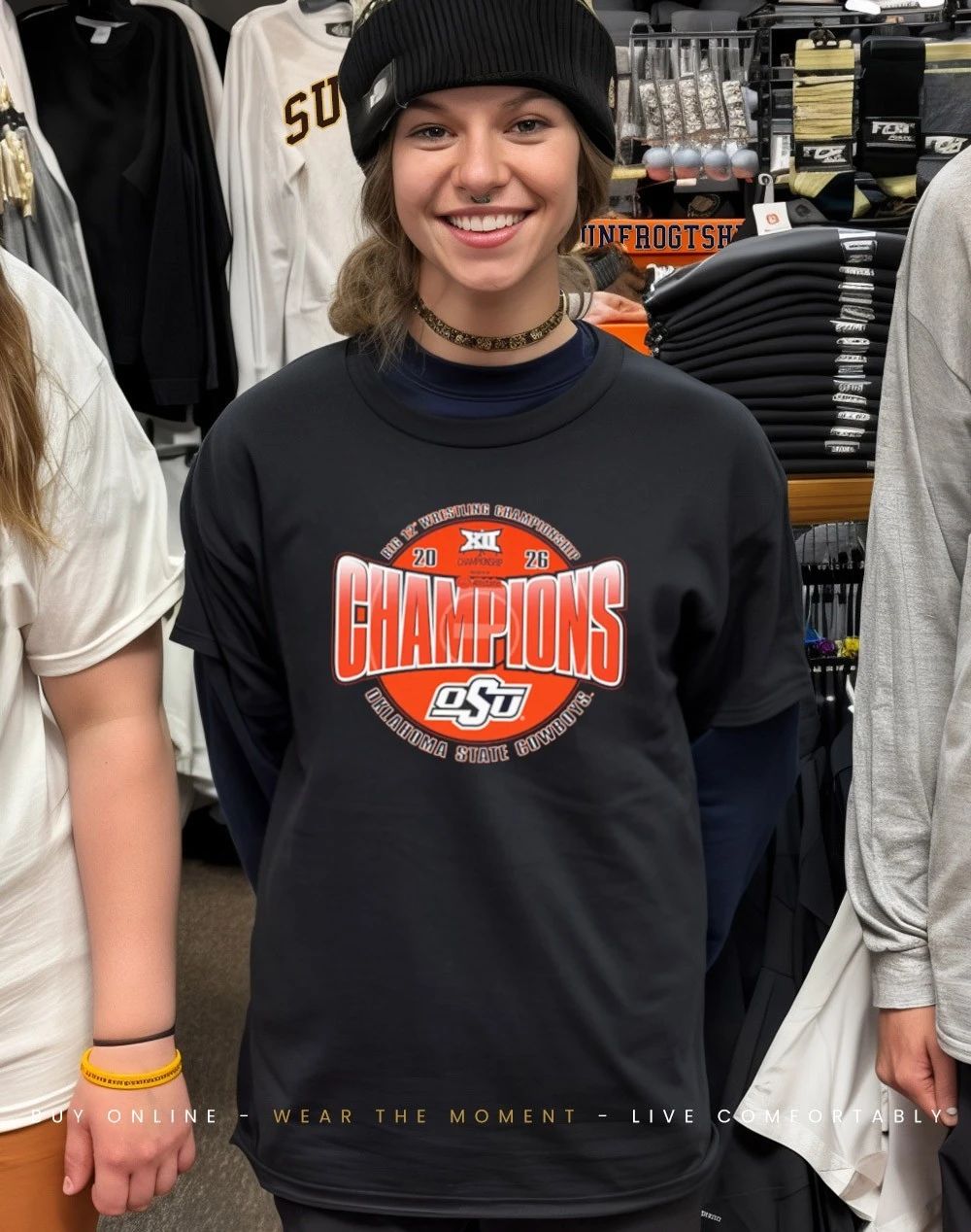 Oklahoma State Cowboys 2026 Big 12 Wrestling Champions shirt