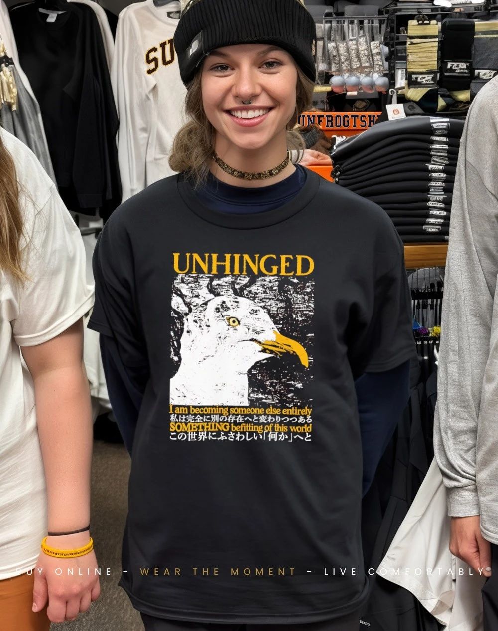 Seagull unhinged I am becoming someone else something befitting shirt