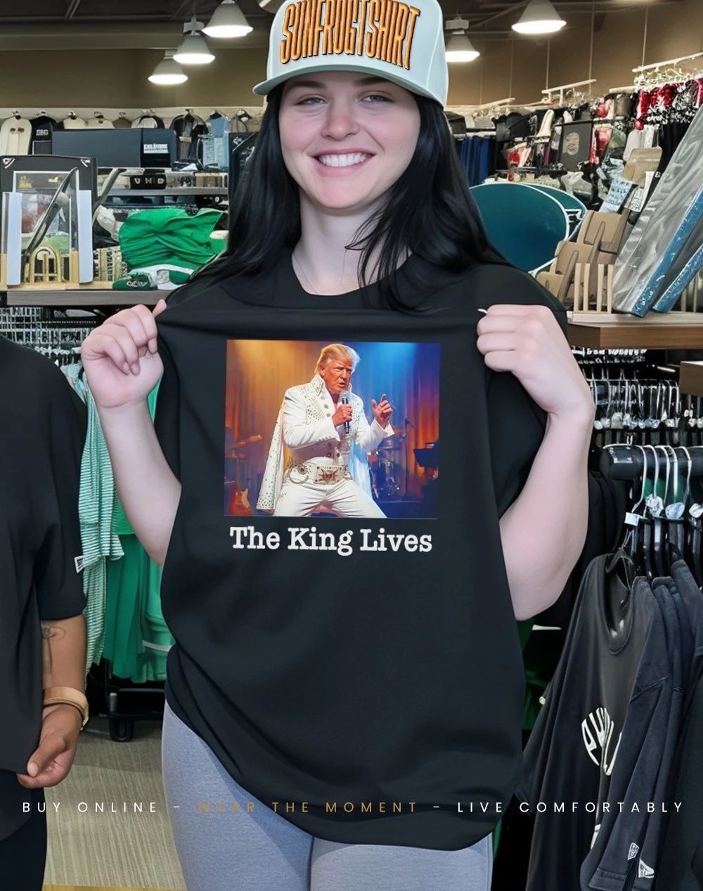 Trump Elvis The King Lives Political Parody shirt