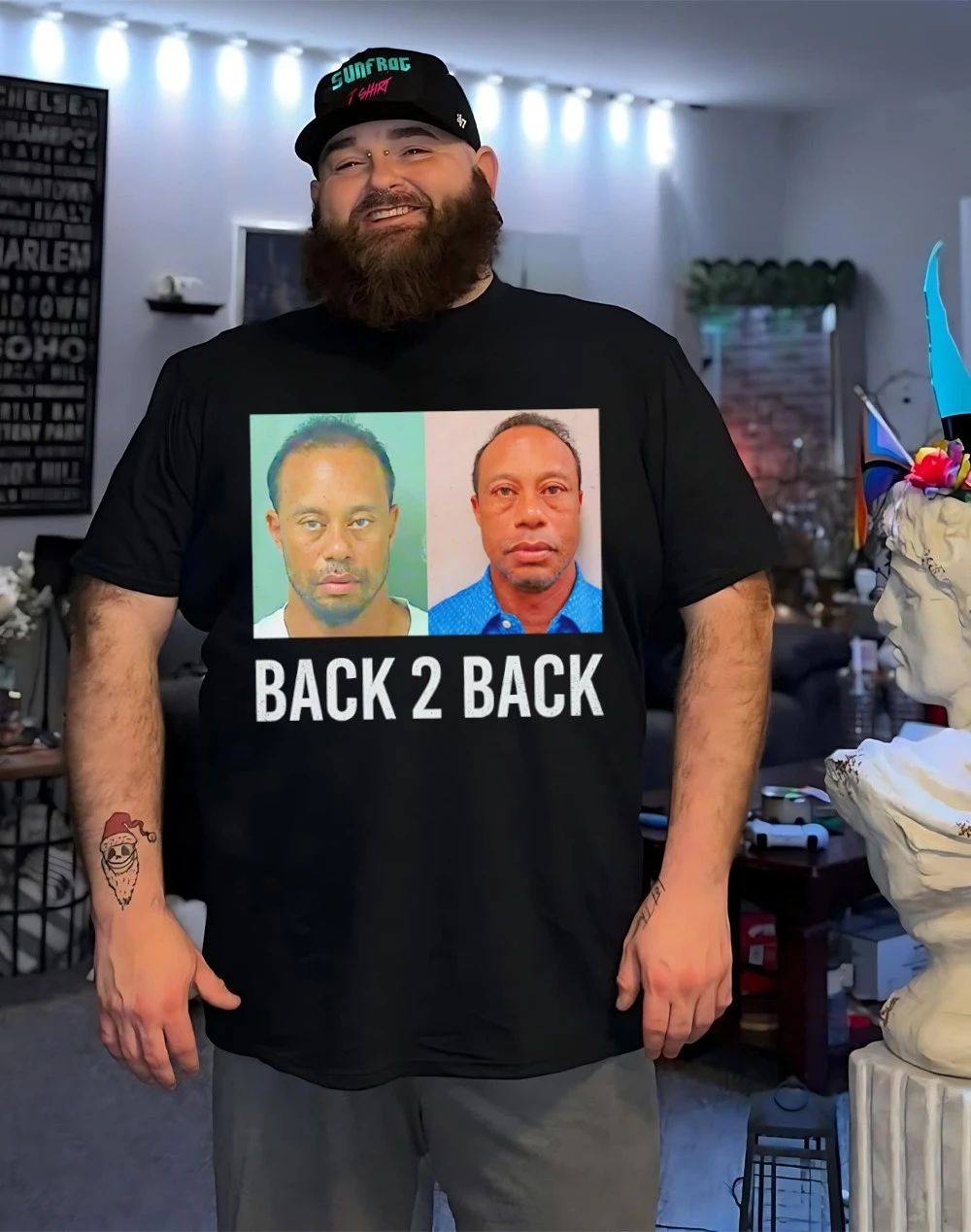 Tiger Woods Back 2 Back Mugshot Shirt