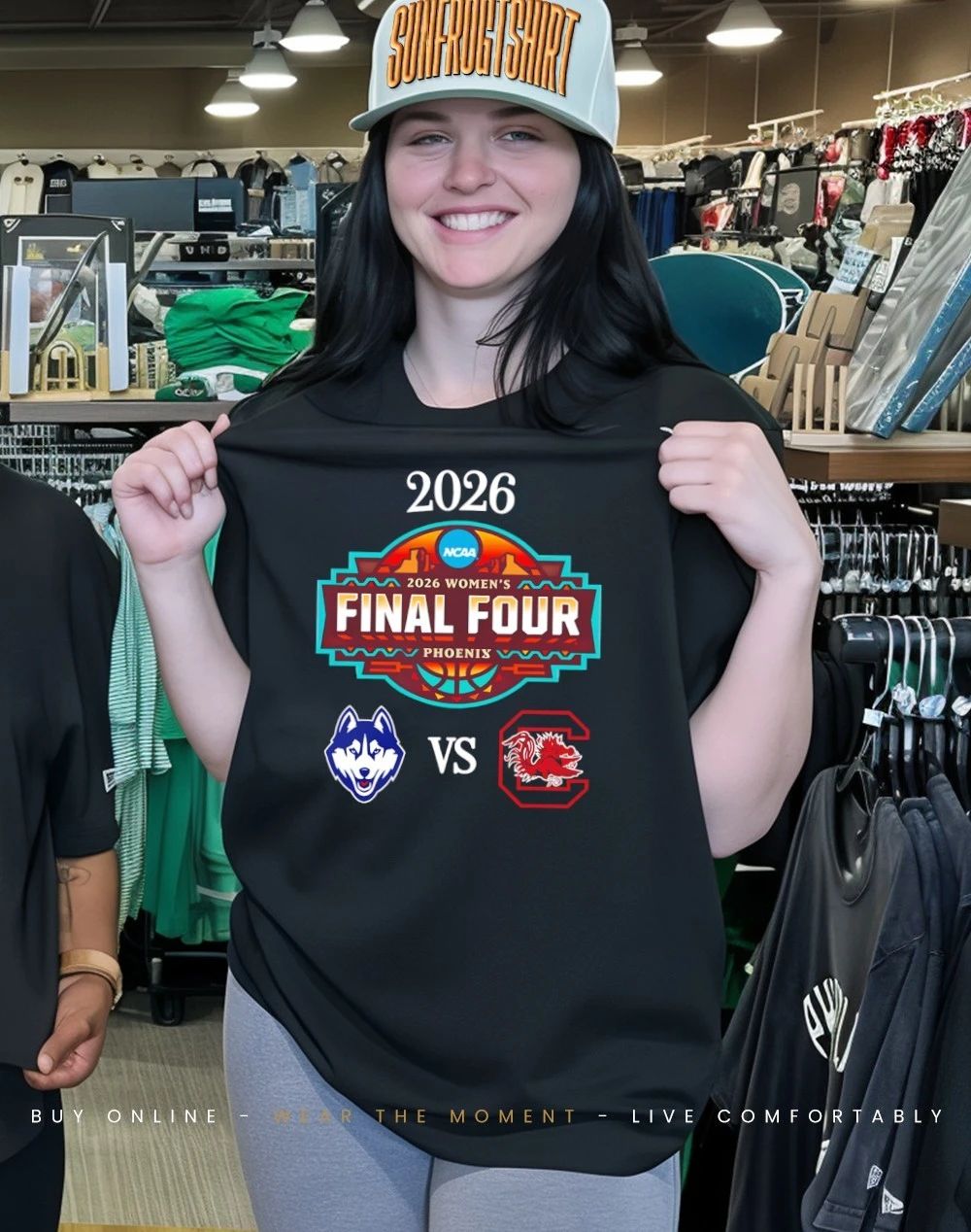 UConn Huskies vs South Carolina Gamecocks 2026 NCAA Women’s Basketball Final Four Phoenix Logos shirt