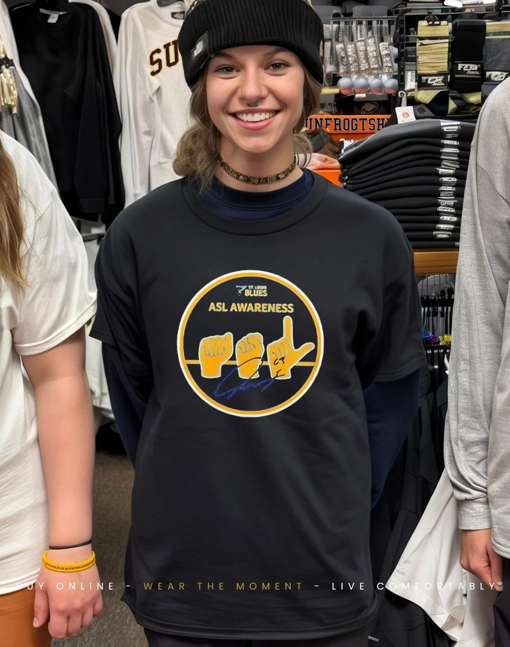 St. Louis Blues ASL Awareness Night Hand signs shirt