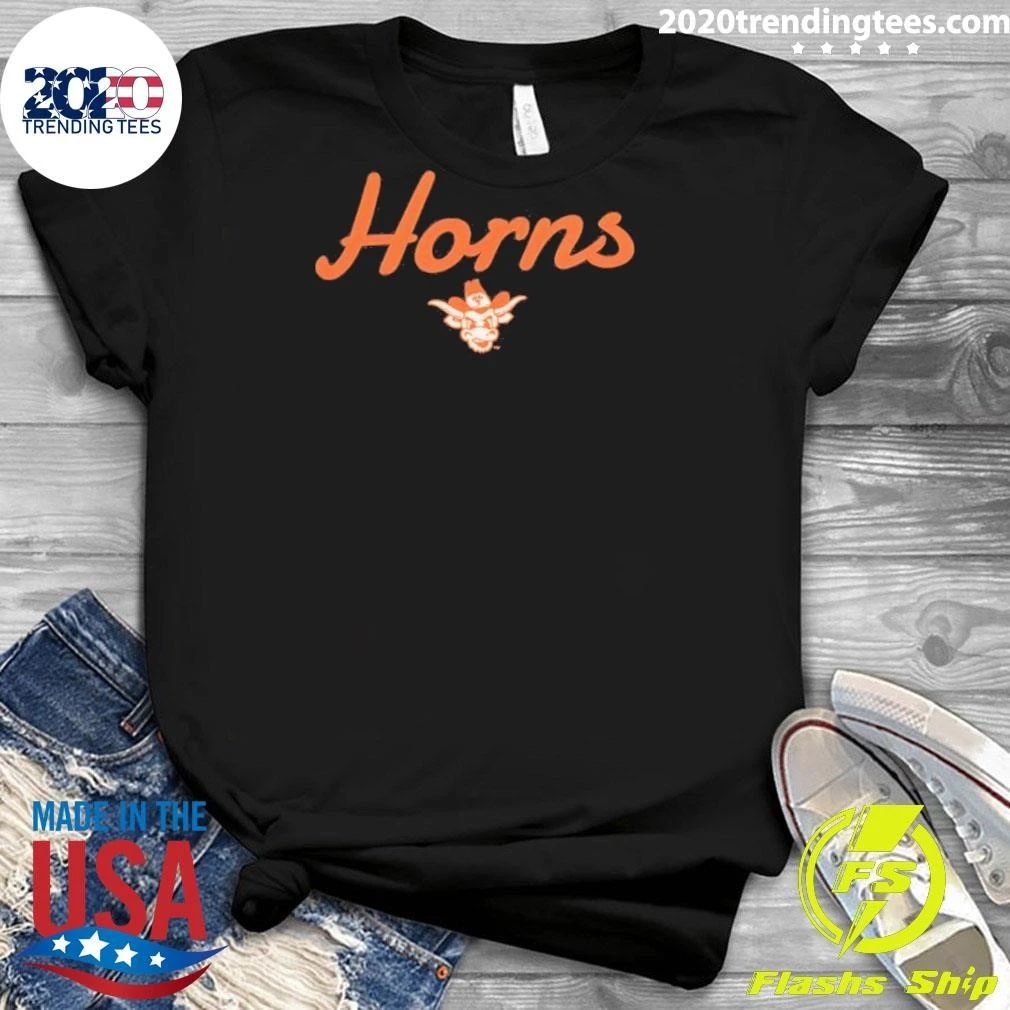 Longhorns Horns Cursive Bevo Longhorn Mascot Shirt