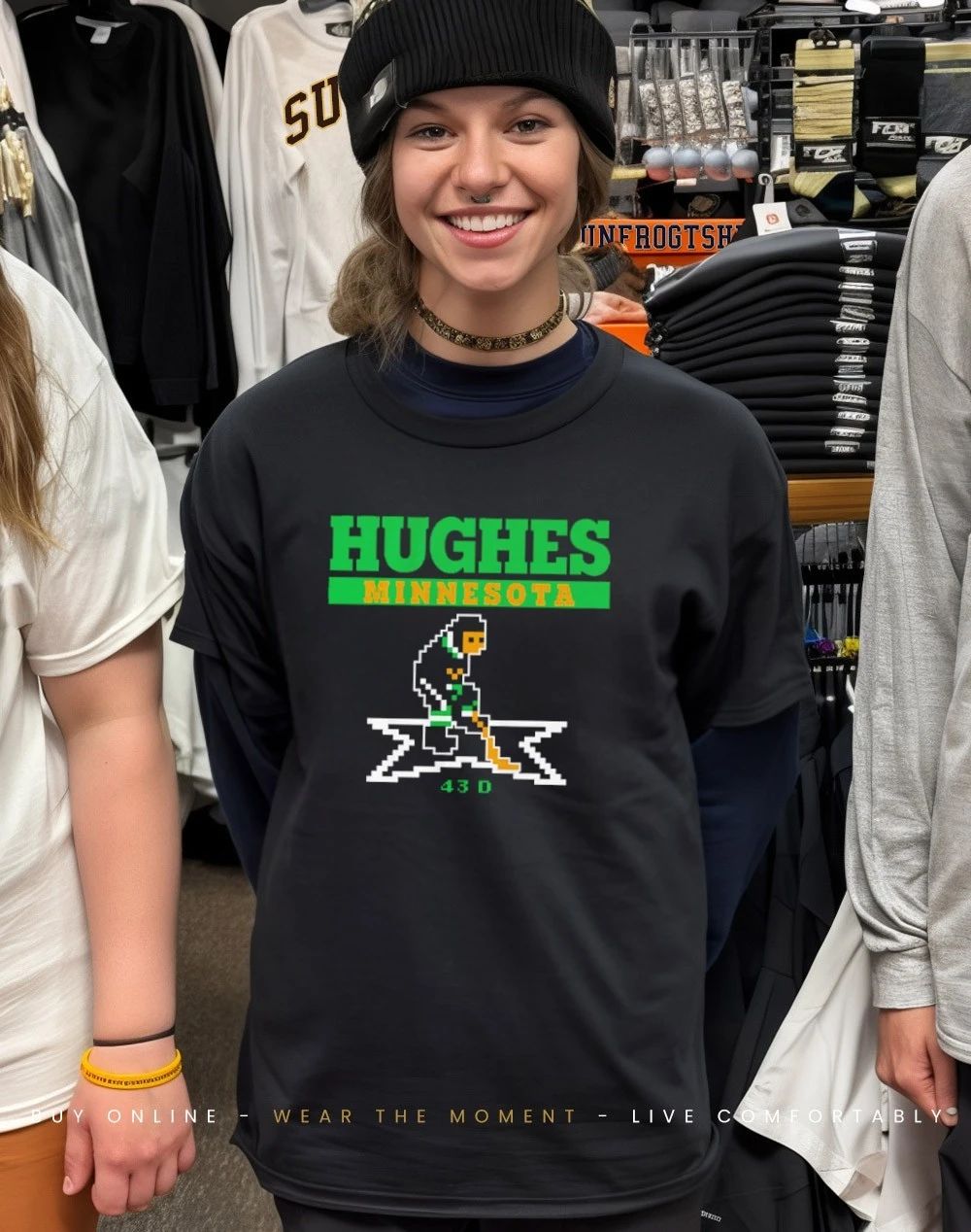 Quinn Hughes Minnesota Wild Retro Hockey 43D shirt