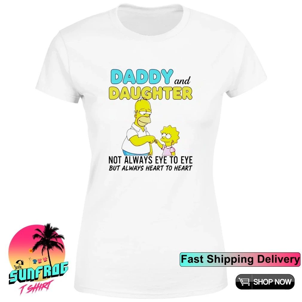 Simpsons daddy and daughter not always eye to eye but always heart to heart shirt