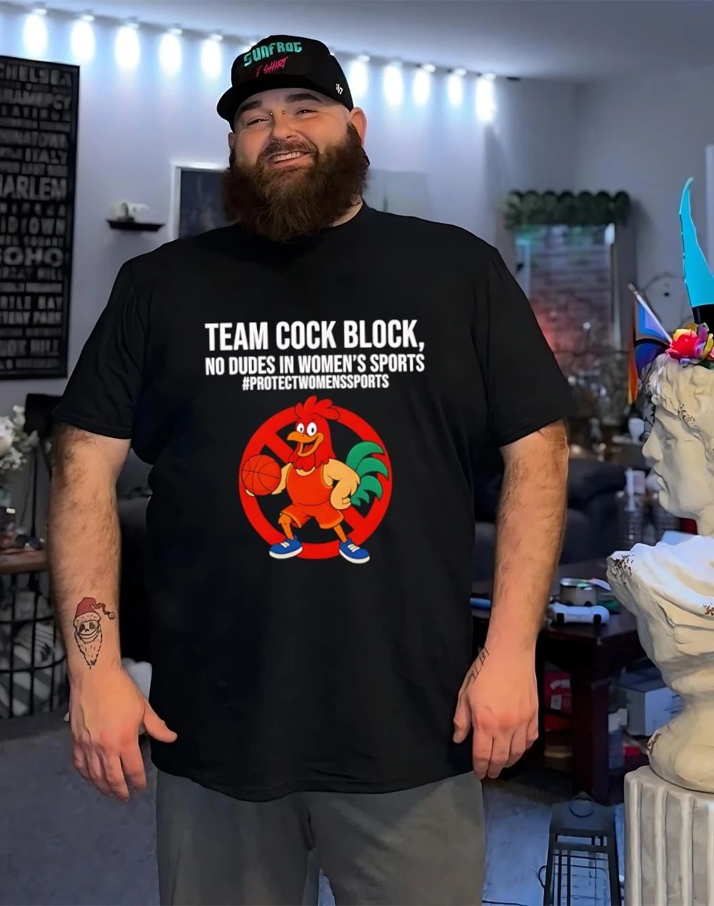 Team Cock Block no dudes in women’s sports Bold Roster Basketball shirt