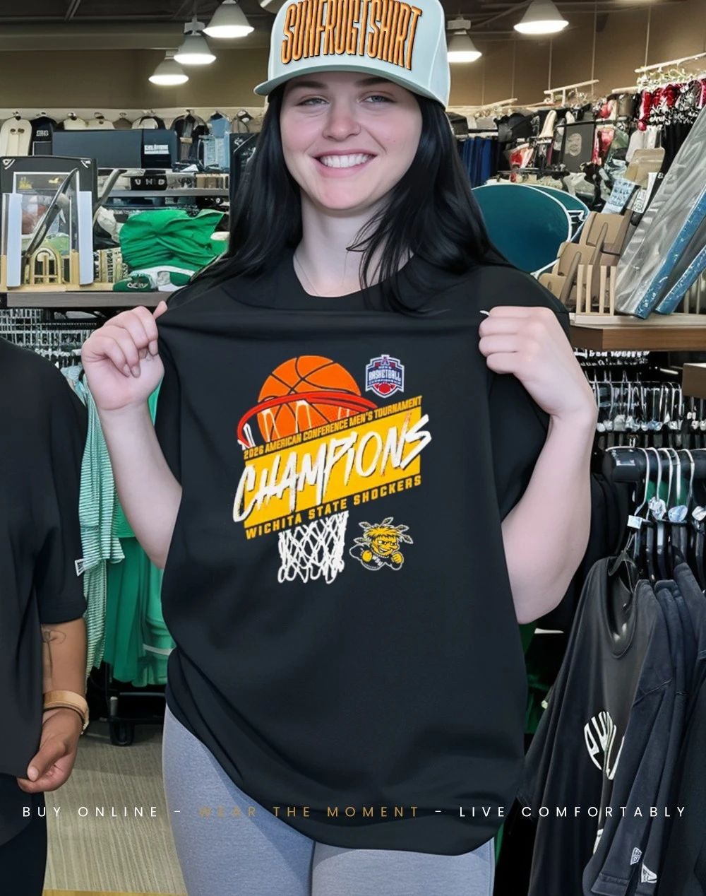Wichita State Men’s Basketball American Conference Tournament Champions Basket Shirt