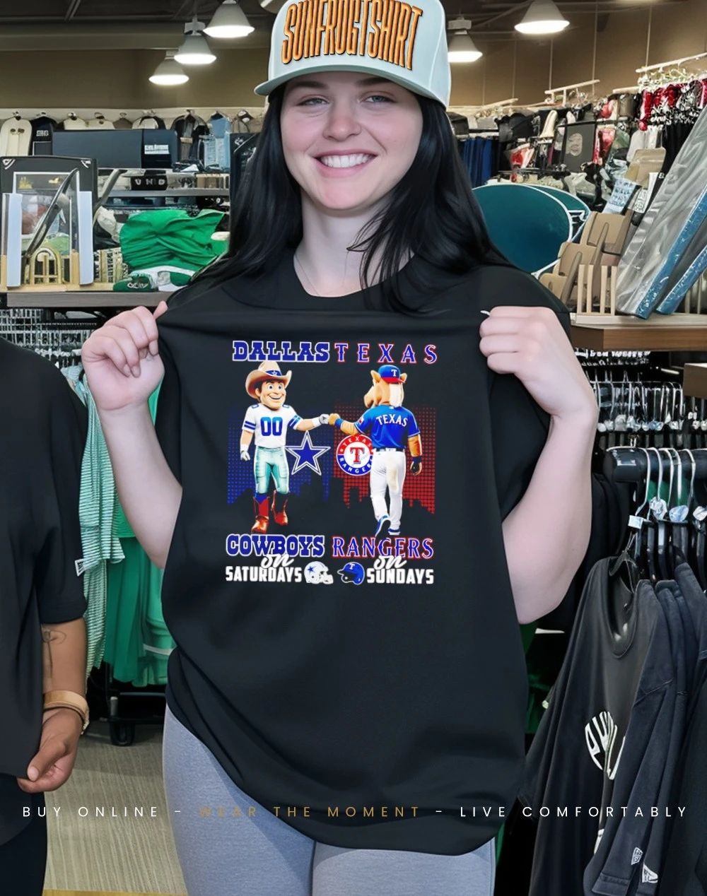 Dallas Cowboys on Saturdays vs Dallas Cowboys on Sundays mascot city skyline shirt