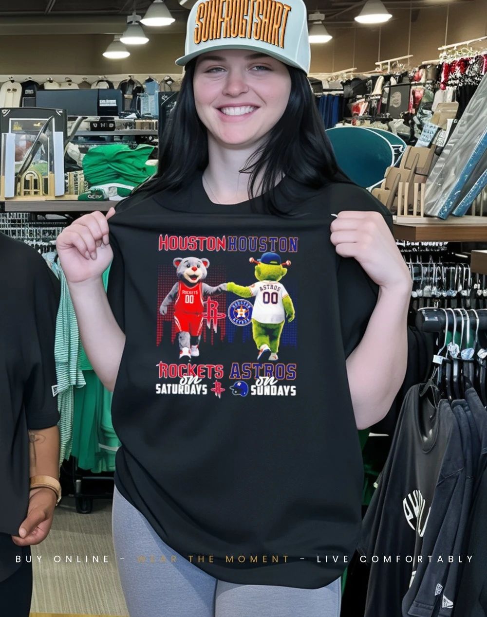 Houston Rockets on saturdays vs Houston Astros on sundays city skyline shirt