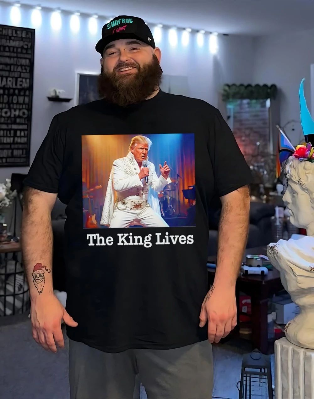 Trump Elvis The King Lives Political Parody shirt