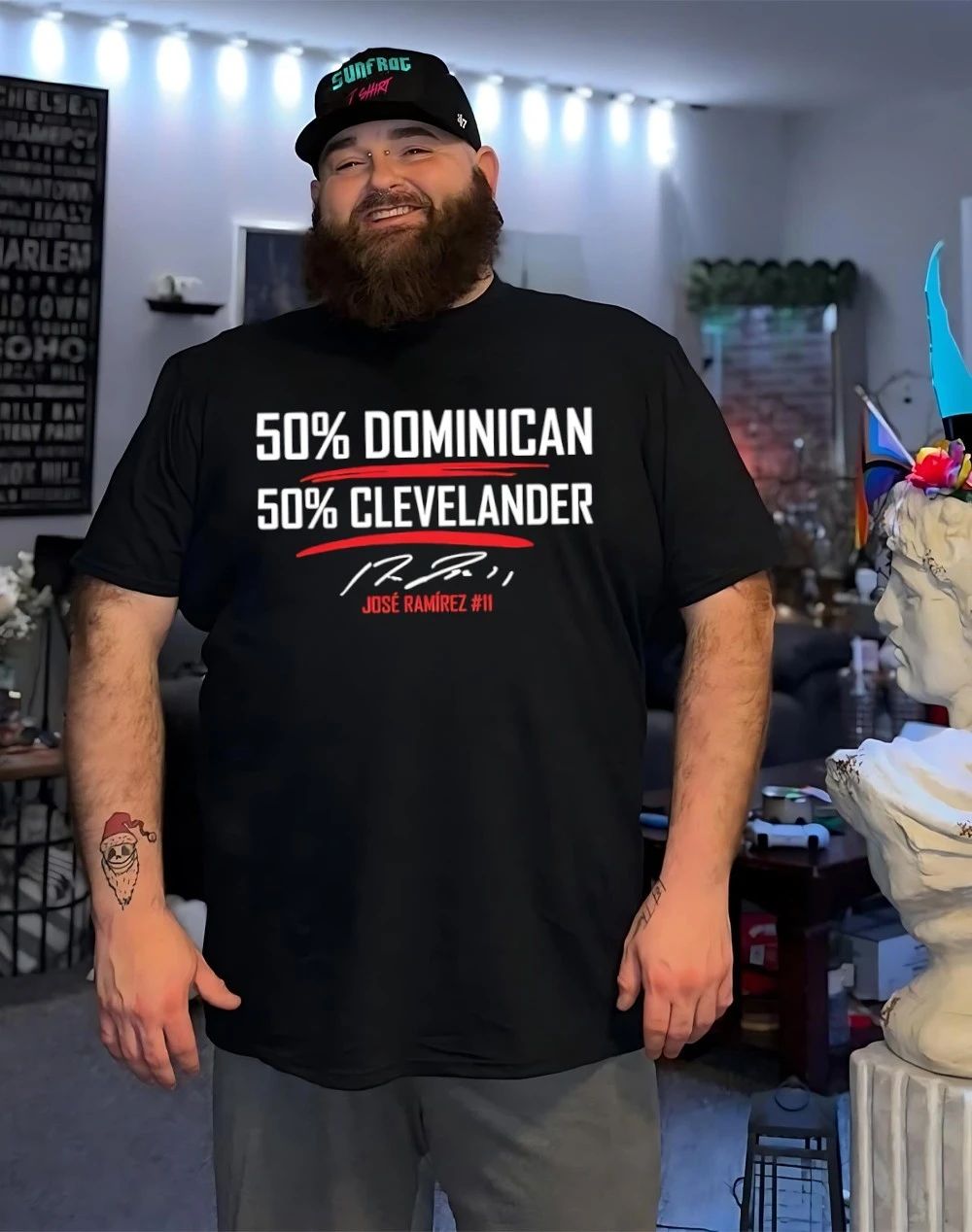 Jose Ramirez Dominican 50-50 Clevelander signature shirt