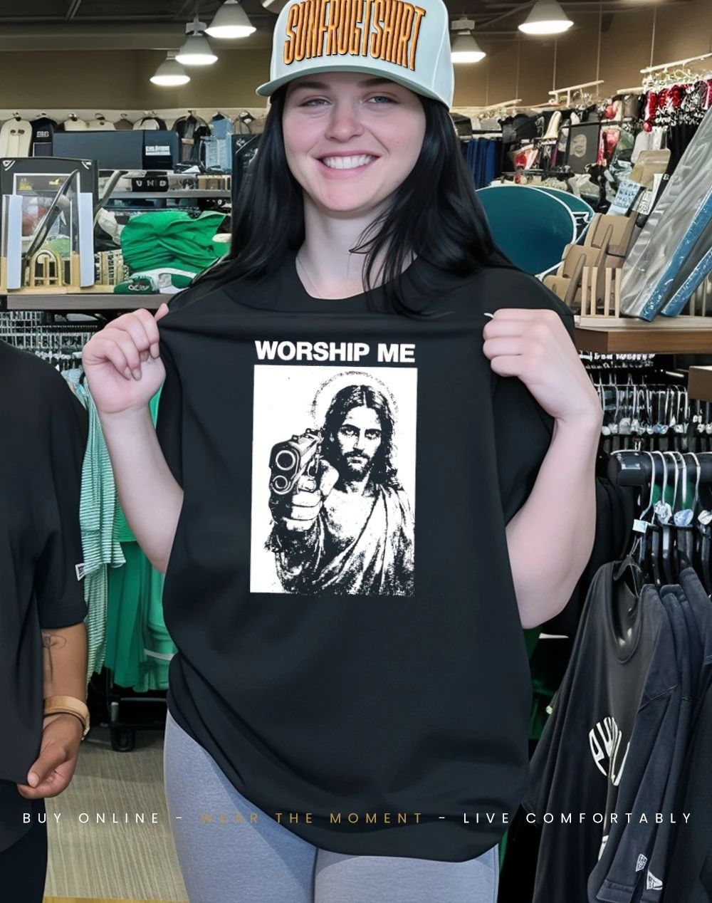 Worship Me Jesus and gun shirt