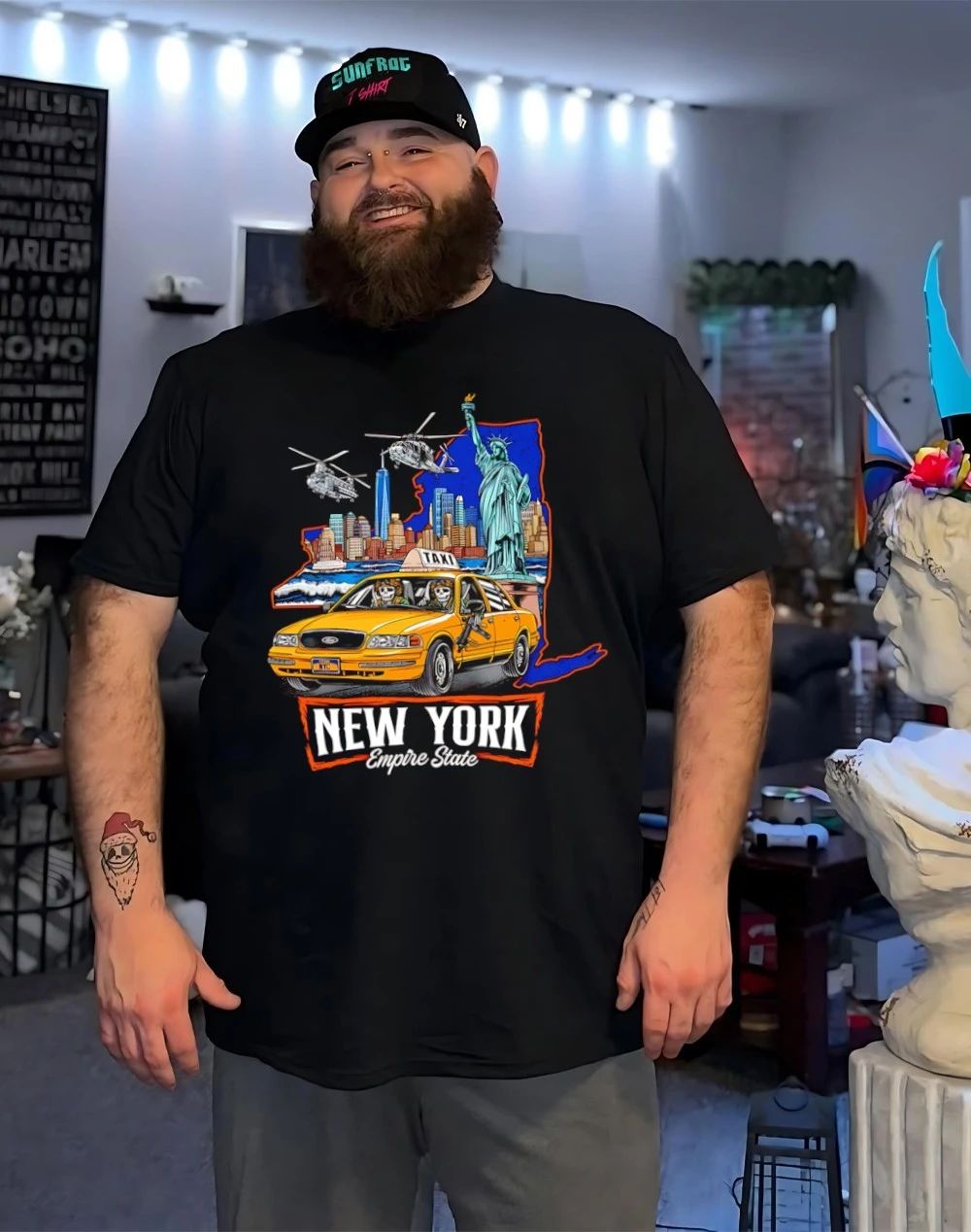 New York Empire State skeleton war shirt