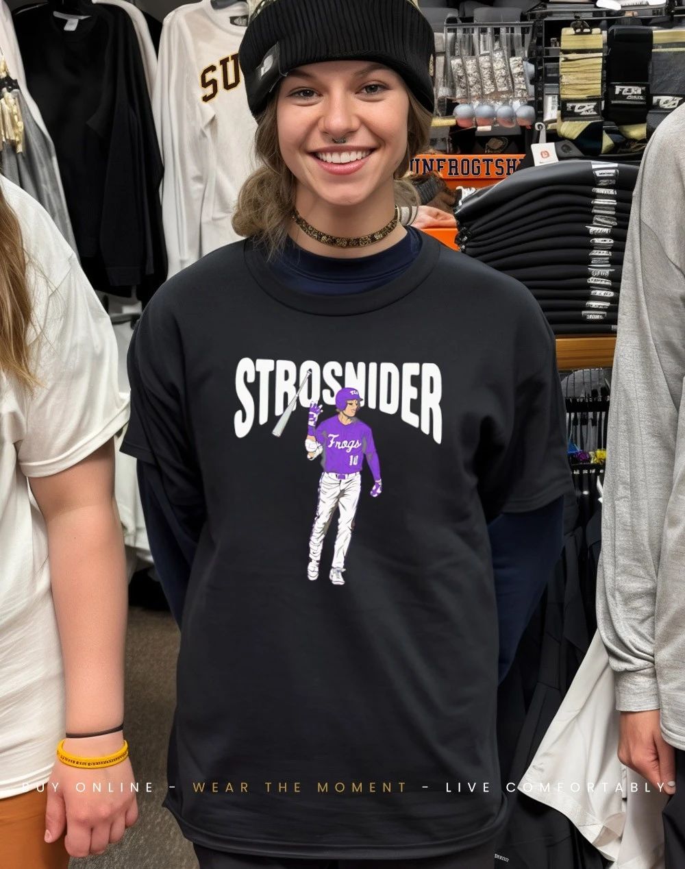 Sawyer Strosnider TCU Baseball player graphic shirt