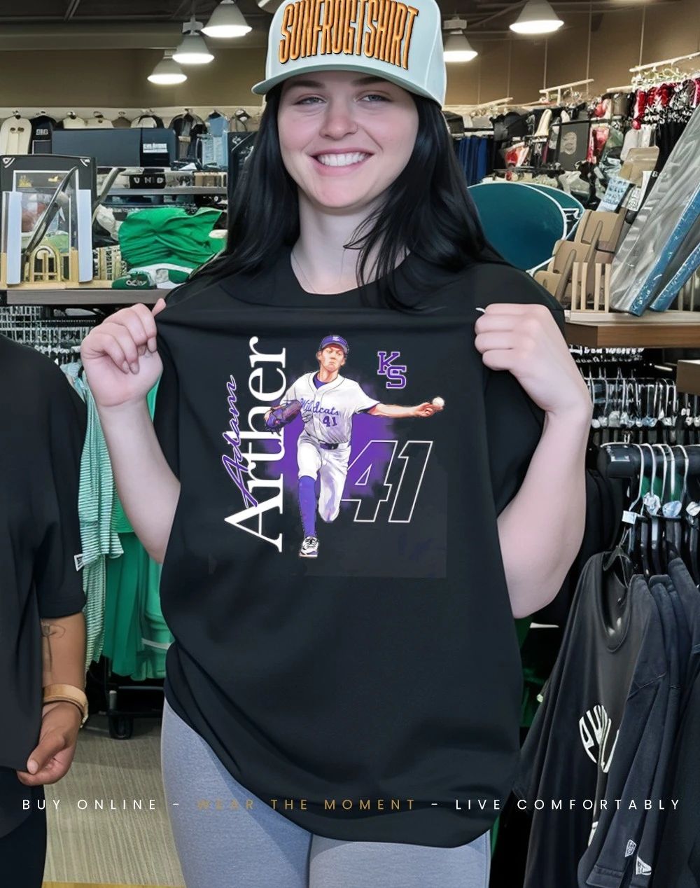 Adam Arther 41 Kansas State Wildcats player caricature shirt