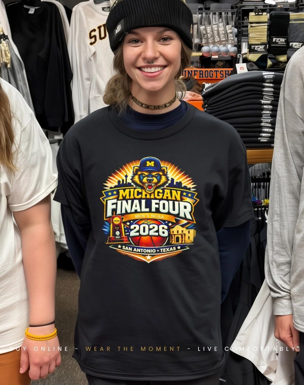 Michigan Wolverines Men’s Basketball Final Four 2026 San Antonio Texas graphic shirt