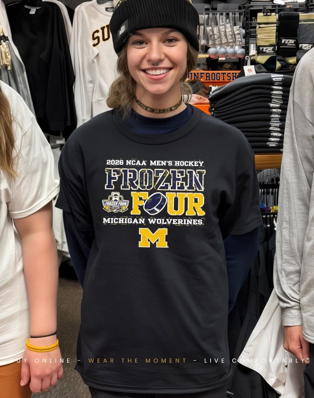 Michigan Wolverines Yellow 2026 Men’s Ice Hockey Frozen Four Bound logo shirt