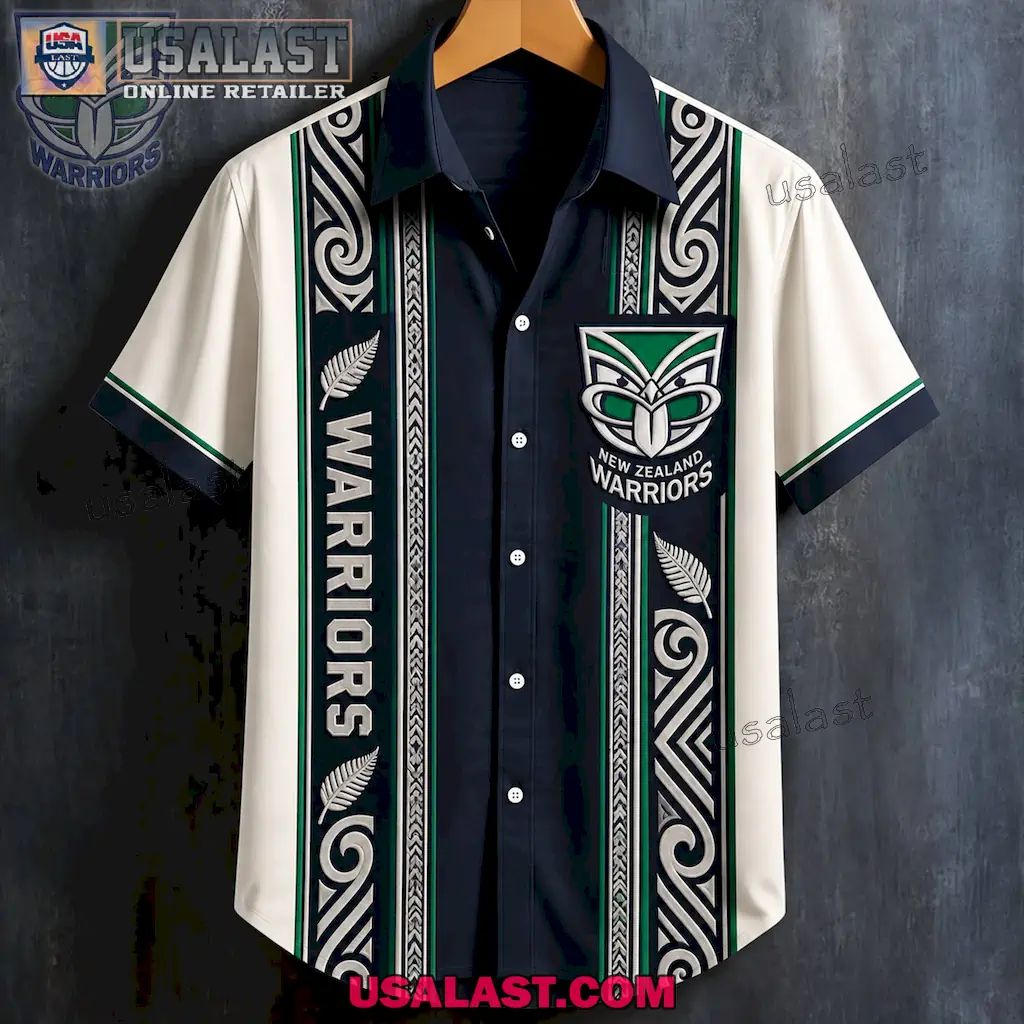 New Zealand Warriors Vintage Striped Rugby Premium Hawaiian Shirt