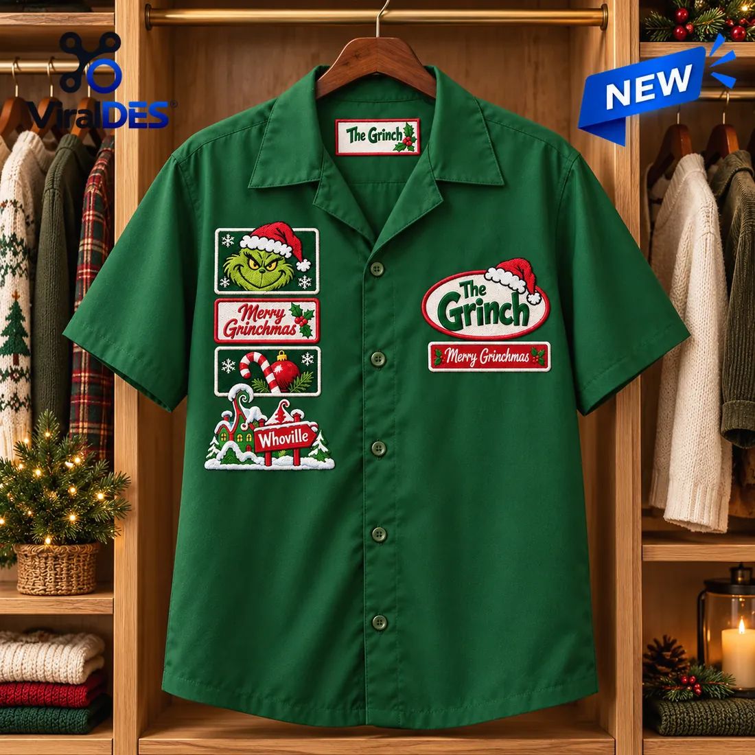The Grinch Green Christmas Bowling Hawaiian Shirt