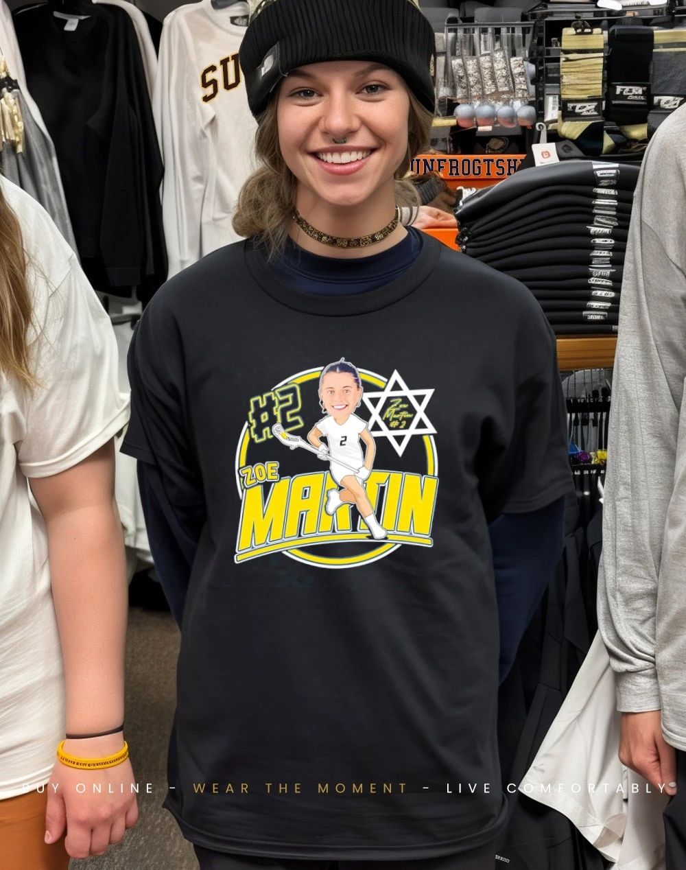 Zoe Martin Michigan Lacrosse caricature 2026 shirt