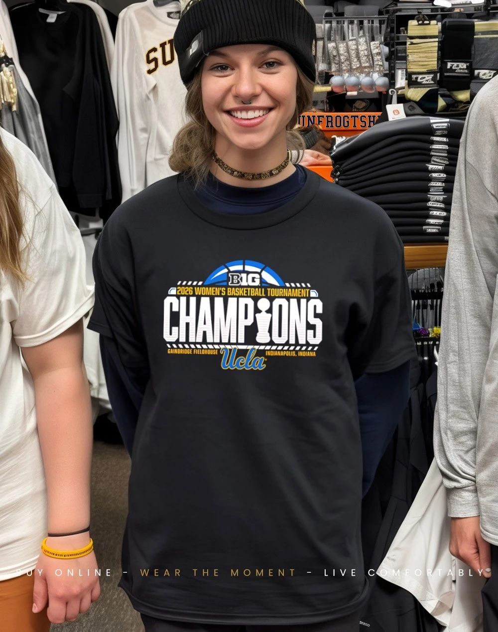 UCLA Bruins 2026 Big Ten Women’s Basketball Tournament Champions logo shirt
