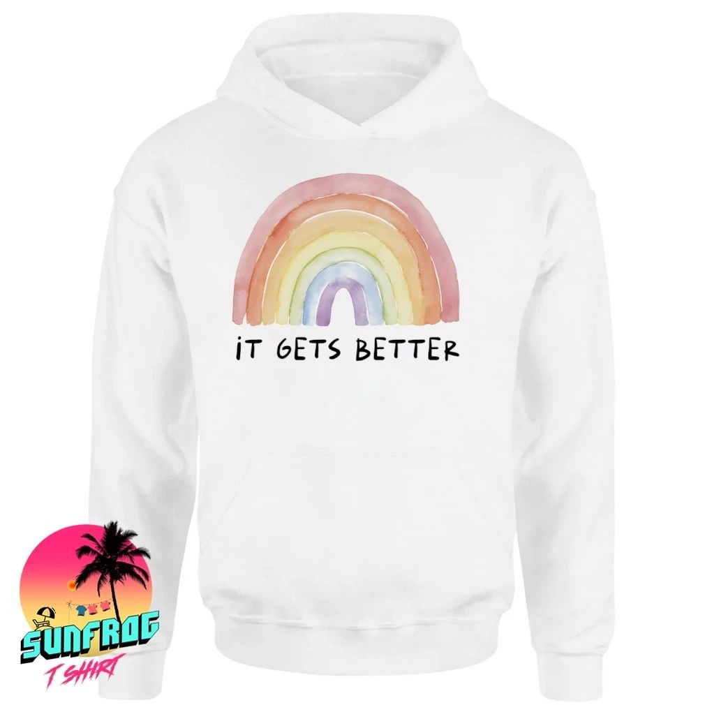 It gets better rainbow water color shirt