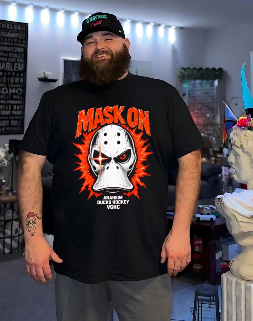 Anaheim Ducks Mask On big head shirt