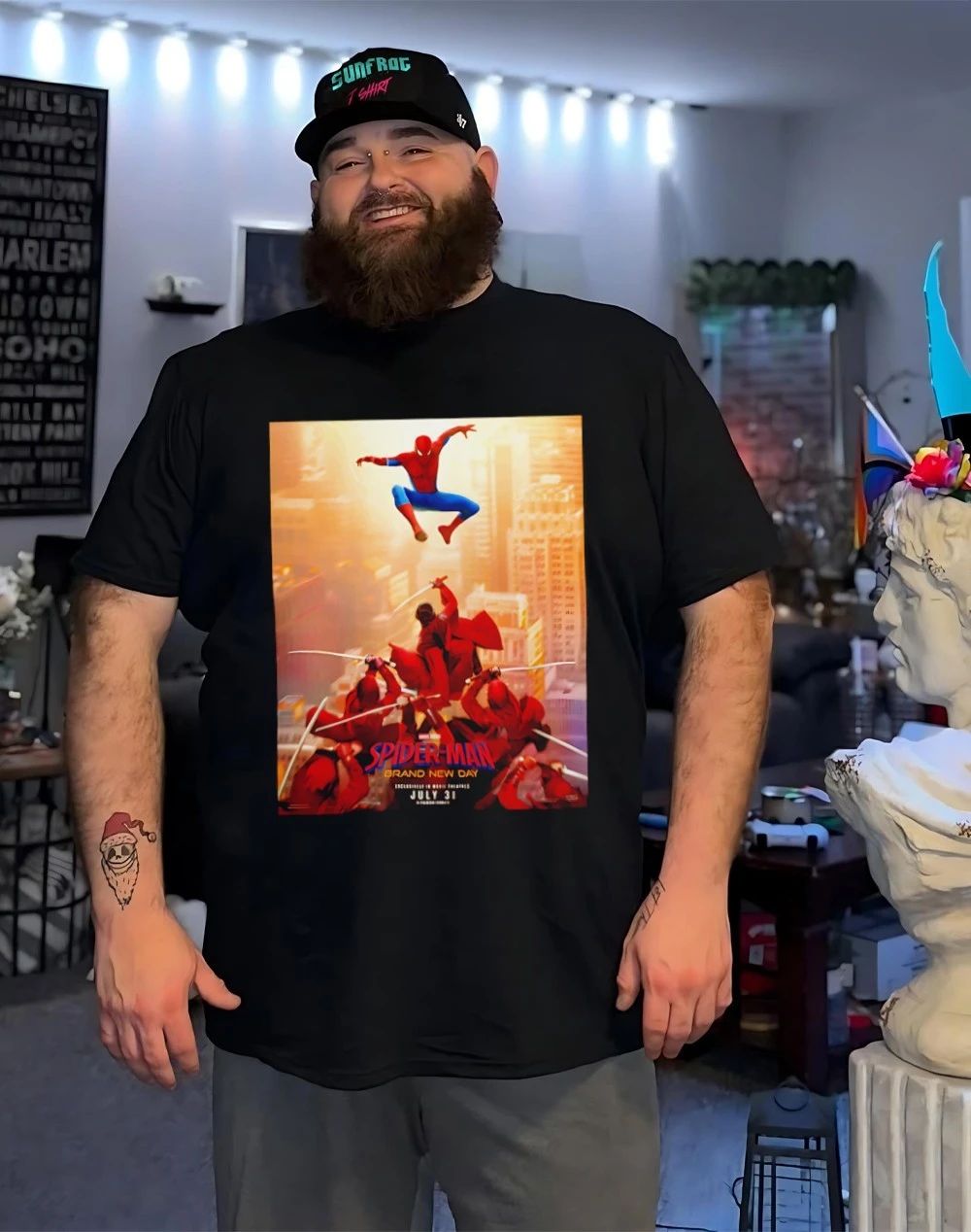 Spider-Man Brand New Day Movie Official Poster Peter Vs The Hand Shirt