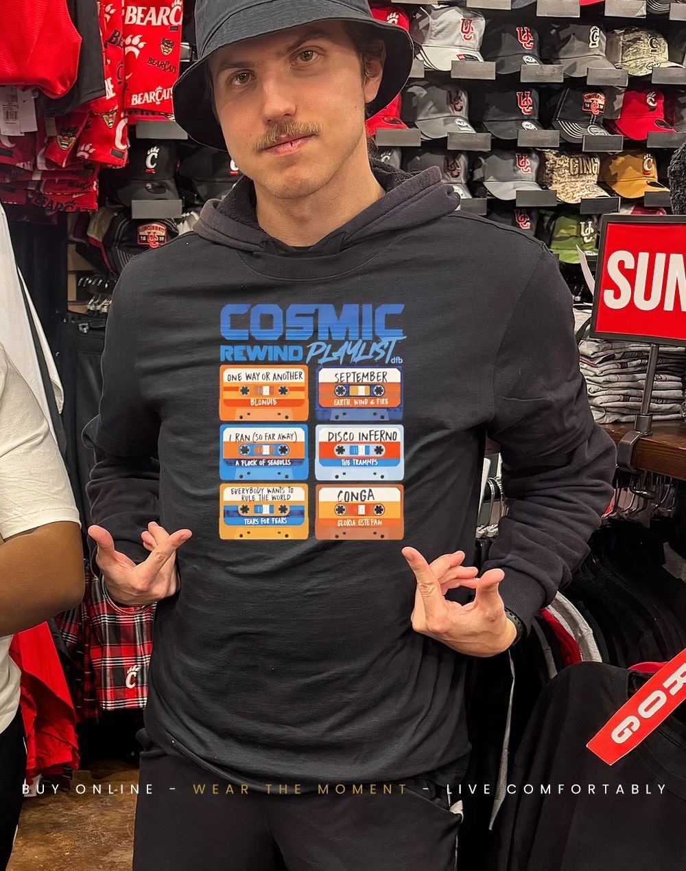 Cosmic rewind mixtapes playlist shirt