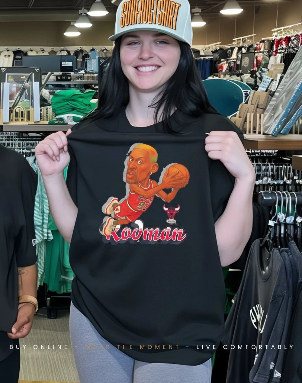 Dennis Rodman Chicago Bulls Fickett Classics cartoon shirt