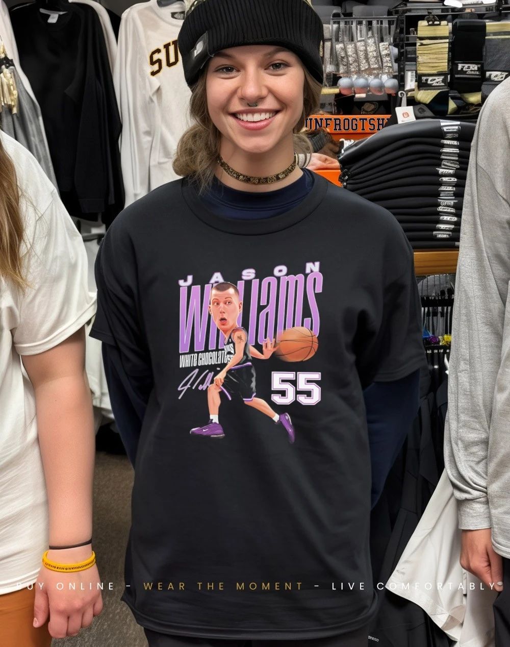 J-WILL Jason White Chocolate 55 Sacramento Kings signature shirt